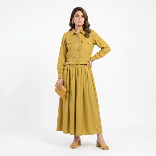 Elara Shirred Dress