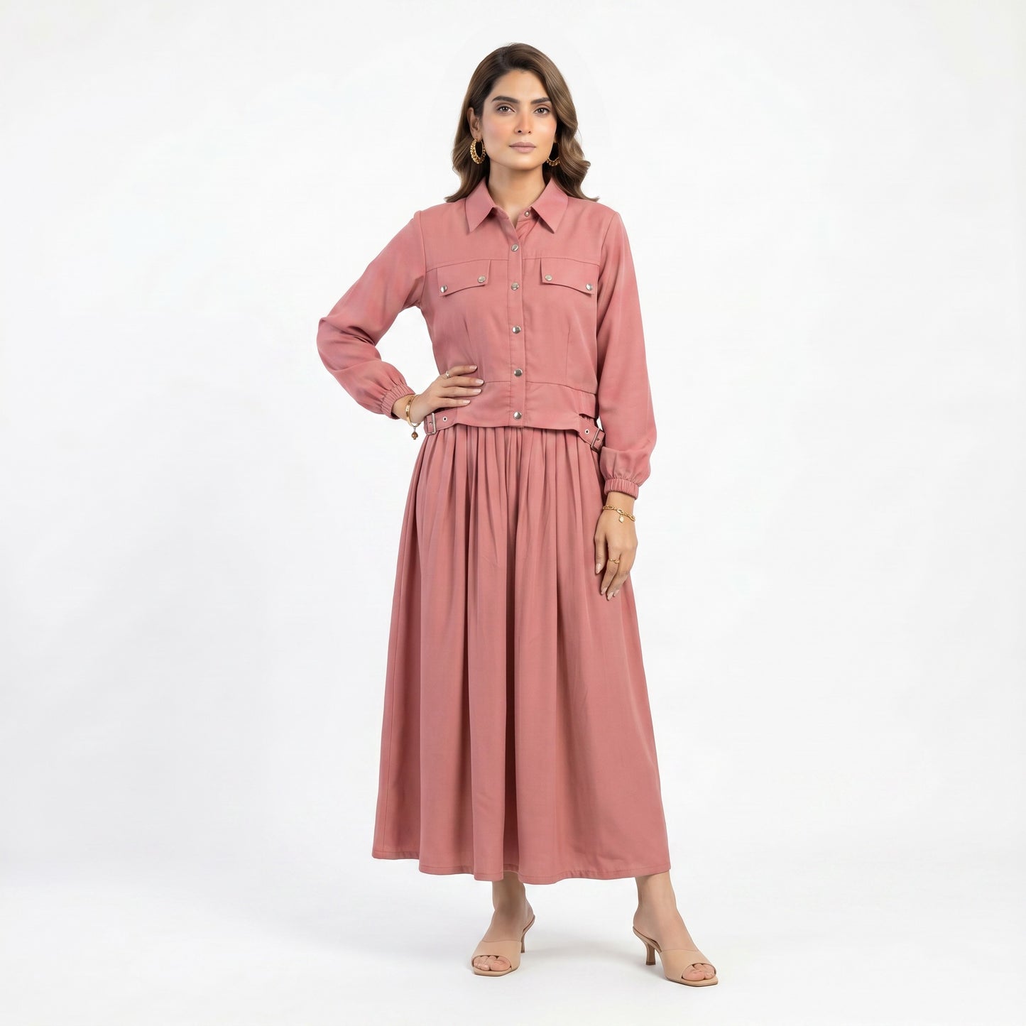 Elara Shirred Dress