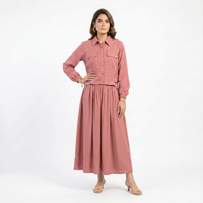 Elara Shirred Dress