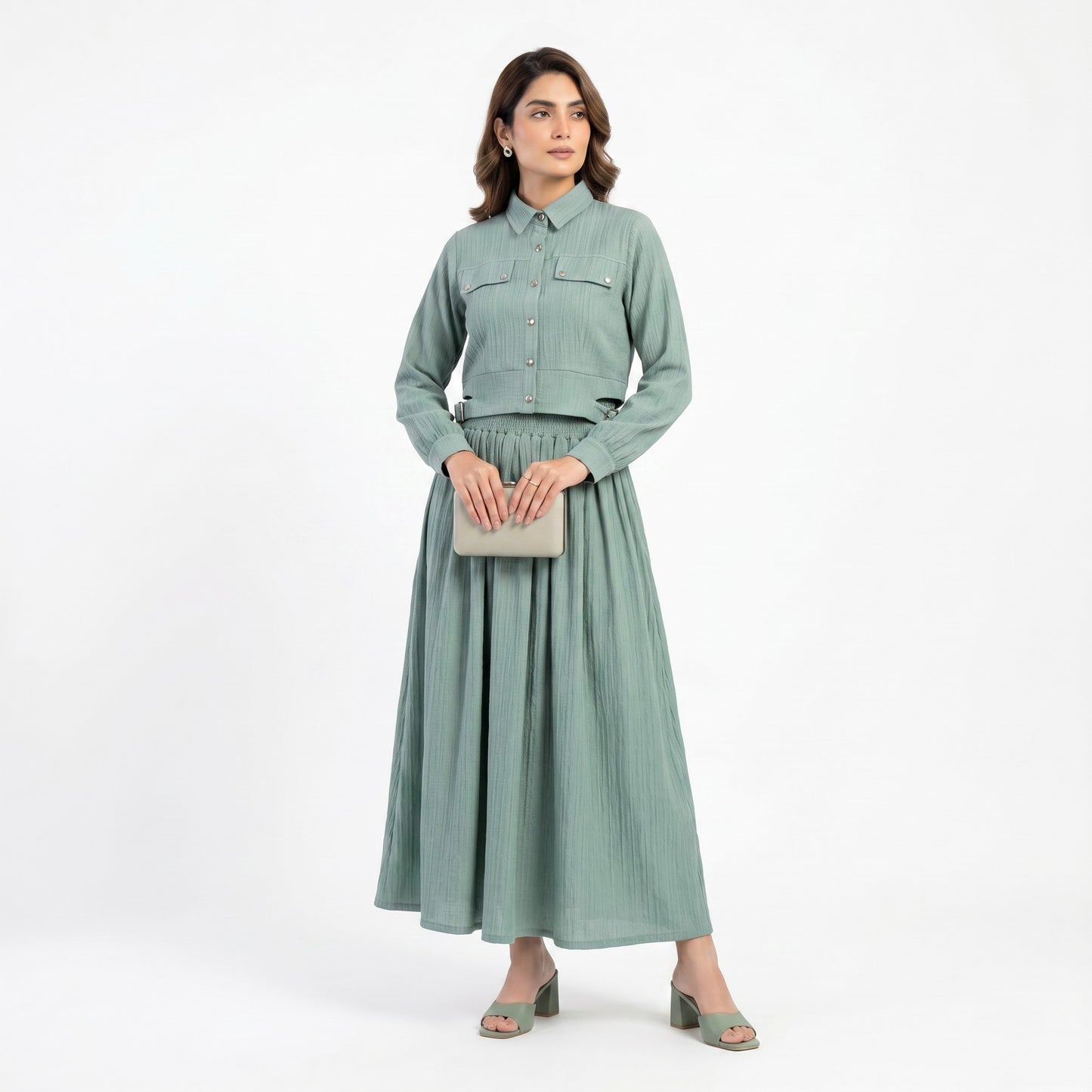 Elara Shirred Dress